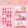 144 Pieces 6 Pack Kids Press on Nails Artificial Fake Nails for Kids Girls Pre Glue Full Cover Short Acrylic False Nail Tips Art Kits Gifts for Kids Girls Nail Art Decoration (Dreamy Pattern)
