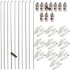 Ltvystore 10Pcs Adjustable Pushrod Connector Linkage Stopper 1.3mm & 10Pcs Nylon Control Horns 21x10 mm & 10Pcs 1.2 x 210mm Z Push Rods Parts Compatible for RC Airplane Plane Boat Replacement