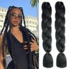 Braiding Hair Extensions 24 Inch, Kanekalon Jumbo Braid, High Temperature Synthetic Fiber Hair Extensions for Box Braids Braiding Hair (2 PCS/Lot, Black Color)