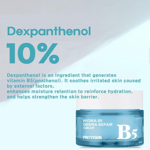 PS.PRETTYSKIN Hydra Vitamin B5 Derma Repair Cream for Face–Strengthen skin Barrier with Niacinamide 10% Dexpanthenol & Centella Asiatica Extract-Korean Skin care - 1.75fl.oz.(52ml)