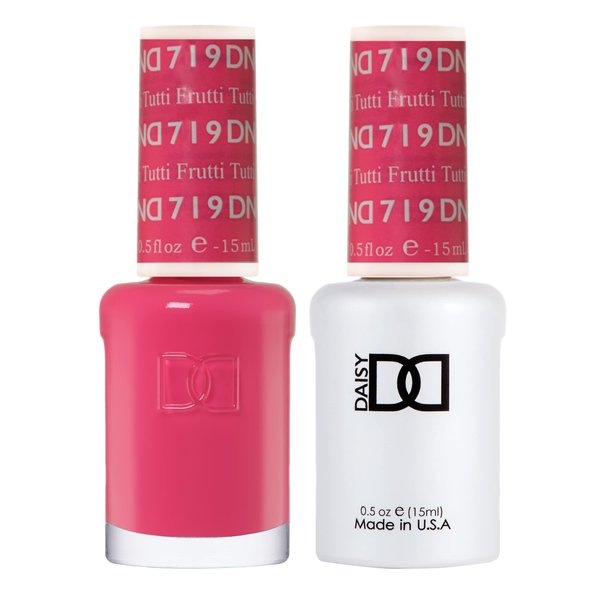 DND Gel Polish Set - 1 each of Pink Gel Polish and Pink Nail Polish, 719 Tutti Frutti, 0.5 Fl Oz
