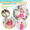 Toyze Gifts for 3-8 Year Old Girls, Kids Apron for Girls Kids Cooking Set, Toddler Apron for Kids Chef Hat and Apron, Toys for 3-12 Year Old Girls 20Pcs Pink- with Cookbook