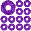 Taiyin 24 Pieces Shiny Metallic Scrunchie Solid Scrunchies Hair Ties Hair Elastics Accessories Elastic Hair Band for Women Girls Gym Dance Cheerleading Softball Volleyball Baseball Team(Purple)