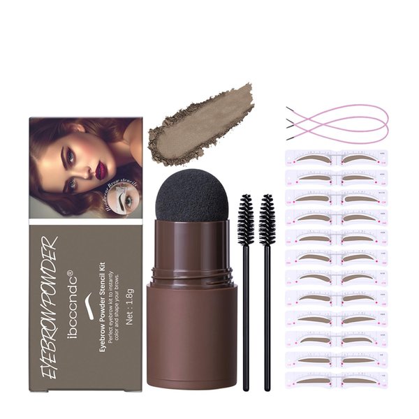 Febune Eyebrow Stamp Stencil Kit, Eyebrow Shaping Kit with 12 pair Reusable stencils, Long-Lasting (Blonde)