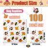 100Pcs Dog Paper Napkins 13 x 13inch Cute Puppy Dog Party Napkins for Kids Animal Party Baby Shower Puppy Party Decorations Dog Party Supplies