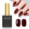 MEGIOR Burgundy Gel Nail Polish 15ML Burgundy Red Gel Polish Long-Lasting Nails Gel Soak Off Led/UV Fall Gel Nail Polish Nail Art Manicure Salon at Home Women Gift,0.5oz