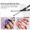 BQAN 4PCS Cuticle Nail Cleaning Brush, Oval UV Nail Brush Set for Acrylic UV Nail Extensions and Nail Tips Builder 4 Pieces Wooden Handle with Nylon Hair Nail Art Painting Brush