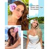 3Pcs Hawaiian Flower Hair Clip for Women Butterfly Orchid Hair Barrettes Flower Hair Clips with Pearl Summer Artificial Flowers Hair Clips for Beach, Bridal Hair Accessories (White+Pink+Purple)