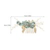 Beaupretty Green Hair Rhinestone Hair Pieces Bridal Wedding Hair Comb Pearl Floral Side Hair Clips For Bride Bridesmaid