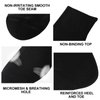 Facool Women's Diabetic Crew Socks, Circulatory Wellness Non-Binding Loose Top Casual Dress Mid Calf Soft Cotton Seamless Toe Hosiery Non Slip Socks, 6 Pairs Black Medium