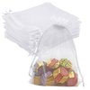 Jexila 100pcs White Organza Bags 6X9 Inch Sheer Mesh Drawstring Bags for Wedding Baby Shower Party Favor Jewelry Gift Bags (White)