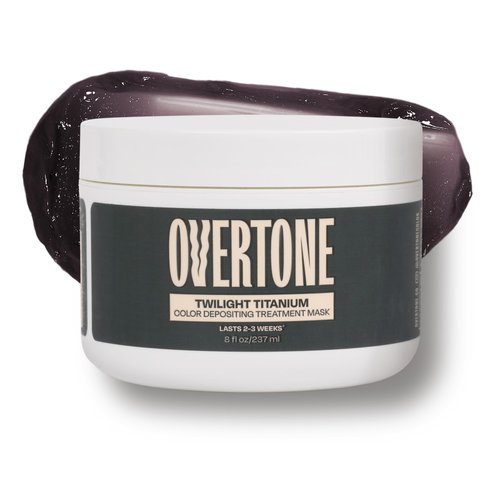 Overtone Color Depositing Semi-Permanent Hair Dye Conditioner - 8 oz Natural & Color-Treated Hair, Moisturizing Shea Butter & Coconut Oil - Vegan & Cruelty-Free, Extreme Silver now Twilight Titanium