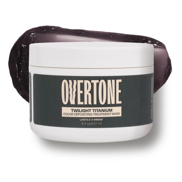 Overtone Color Depositing Semi-Permanent Hair Dye Conditioner - 8 oz Natural & Color-Treated Hair, Moisturizing Shea Butter & Coconut Oil - Vegan & Cruelty-Free, Extreme Silver now Twilight Titanium
