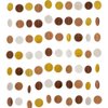 Gold Coffee Brown and Cream Paper Garland Circle Streamer Hanging Decoration for Neutral Baby Shower Birthday Graduation Wedding Party, 2'' in Diameter, 6 Strands