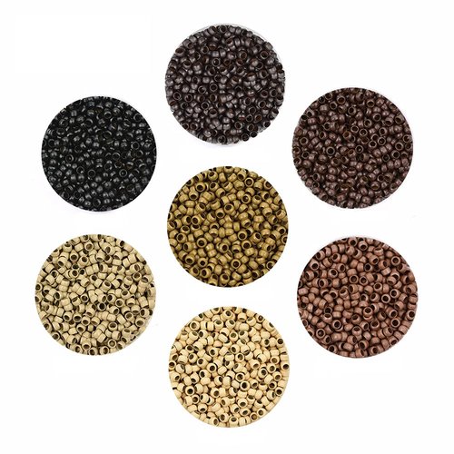 500 Pcs 2.5mm Copper Nano Rings Micro Beads for Nano Tip Hair Extensions Feather Extension Micro Tubes Ring Beads (Blonde)