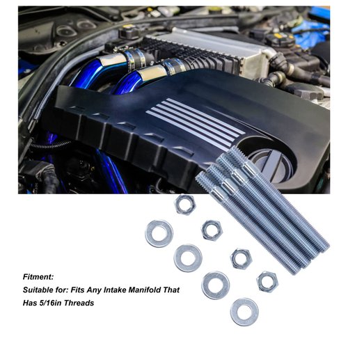 Carburetor Studs Set Carburetor Carburetor Mounting Stud Kit 3.5in Carburetor Studs Set Metal Carb Mounting Stud Kit with Spacers for 5/16in Threads Intake Manifold