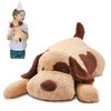 ZPIUU Dog Weighted Stuffed Animals for Kids, Weighted Dog Plush 16", Brown Puppy Plushies Pillow Toy 1.5lbs