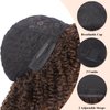 Fancy Hair Short Kinky Curly Wigs Ombre Brown Side Part Afro Wigs for Black Women Synthetic Yanky Twist Out Wig Natural Hairstyle for Daily Use (1B/30)