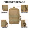 Gogoku 3 Pack Molle Pouch Combo Water Bottle Pouch Holder Tactical Molle Pouches Compact Utility Waist Bag Pack (Combo A:Khaki)