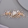 BERYUAN White Floral Hair Comb Crystals Hair Comb Slide Bridal Hair Comb for Bride Bridesmaid Hair Comb Vintage Hair Piece