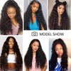Long Deep Wave Lace Front Wigs Pre Plucked Glueless Wigs 28 Inch Synthetic Artificial Natural Density Brazilian Wet and Wavy Frontal Wigs Glueless Curly Wigs Natural Hairline Hair for Black Women