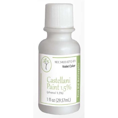 Castellani Paint Phenol 1.5 Percent Modified Violet Color First Aid Antiseptic Agent - 1 Oz