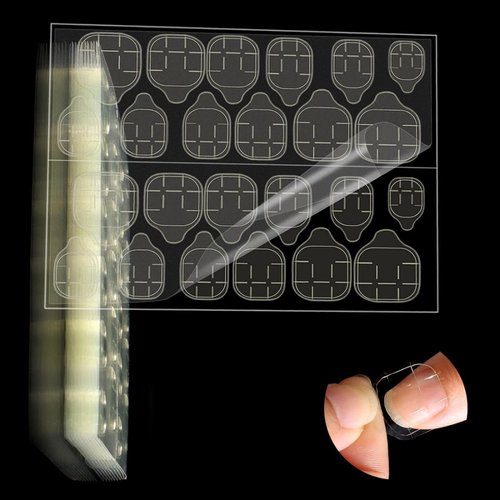 720pcs(30Sheets) Double Side Nail Adhesive Tab for Press on Nails Glue Sticker Waterproof Breathable Super Sticky Nails Tab for Finger False Nails Jelly Fake Nail Women Girls Kids Daily Wear Manicure