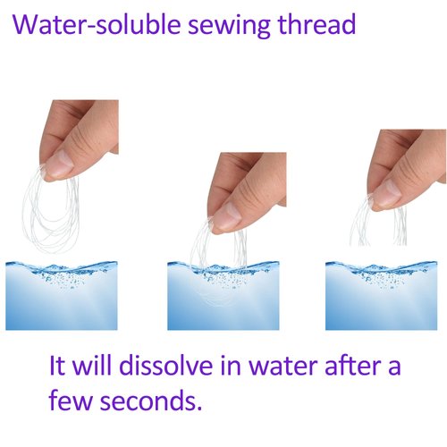 1000m Water-Soluble Thread Spool,Water Soluble Yarn Dissolves Quickly in Water,White Dissolvable Thread,Biodegradable Eco-Friendly Quilting,for Clothes Security Labels,Anti-Theft Labels,Security Tags