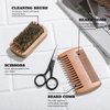 Beard Kit Rinse & Robust 8Pcs Beard Care Grooming Travel Set For Men Beard Wash & Beard Conditioner Set Gift For Men | Beard Shampoo, Beard Conditioner, Beard Oil, Beard Balm, Double-Headed Brush, Beard Scissors, Bristle Brush, Travelling Bag