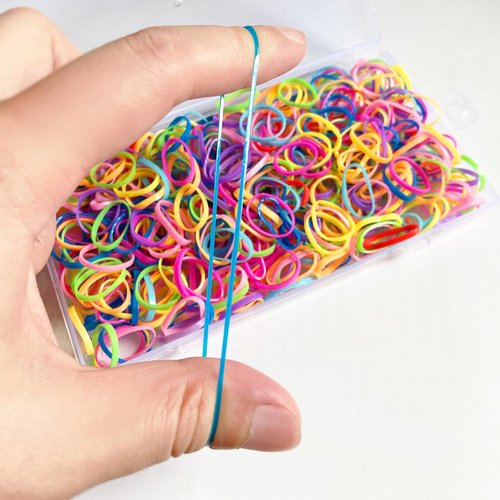 Color Elastic Hair Bands, Hair Ties,BEBEEPP 500pcs Multi Color Hair Holder Hair Tie Elastic Rubber Bands for Baby Girls