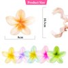 Chris.W 6 Pcs Flower Hair Claw Clips for Thick Thin Hair, Hawaiian Plumeria Strong Hold Nonslip Big Cute Flower Barrettes Hair Accessories for Women Girls Teen Holiday Gifts (Gradient color)