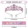 Pedenty Birthday Crown Tiara Sash Set for Girls Women - Metal Crown with Pink Rhinestones & Pink Glitter Birthday Girl Sash Birthday Gifts for Women Kids, Sweet Happy Birthday Accessories