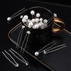 40 Pieces Pearl Hair Pins Wedding Bridal Hair Pins Rhinestone Flower Hair Pins U Shaped Hair Crystal Pins Metal Silver Pearl Bobby Pins Hair Jewelry Accessories for Brides Bridesmaids Thick Long Hair