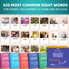 QUOKKA 520 Sight Words Flash Cards for Kids Adults - from Pre-K to 3rd Grade | 5 Levels, Bold Font, Jumbo Size, Dry Erase Reusable Cards with Realistic Images & Rings | Based on Dolch & Fry Word Lists