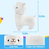 BSTAOFY 13.5'' Light up Alpaca Stuffed Animals LED White Llama Soft Plush Toy with Colorful Night Lights Glow Bedtime Pal Gift for Toddler Kids on Birthday Holiday Valentines Day
