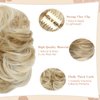 Leterly Messy Bun Hair Piece, Claw Clip Hair Bun Hairpieces Thick Updo Scrunchies Ponytail Hair Extensions Synthetic for Women Ash blonde mix Bleach Blonde