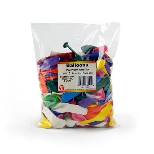 Hygloss Products Party Latex Balloons - Decorations for Birthdays, Parties, Special Events, Holidays and More - Assorted Colors, 5” - Jumbo Pack of 144