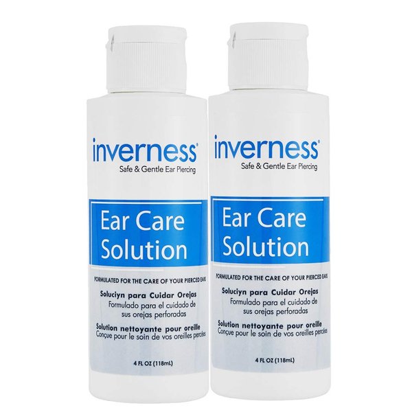 INVERNESS Polycarbonate After Piercing Ear Care Solution 4 oz 2 pc Set