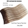 Ugrace Hair Wire Hair Extensions Real Human Hair 14 inch 70g Transparent Invisible Fish Line Straight Clip in Human Hair Extensions for Women