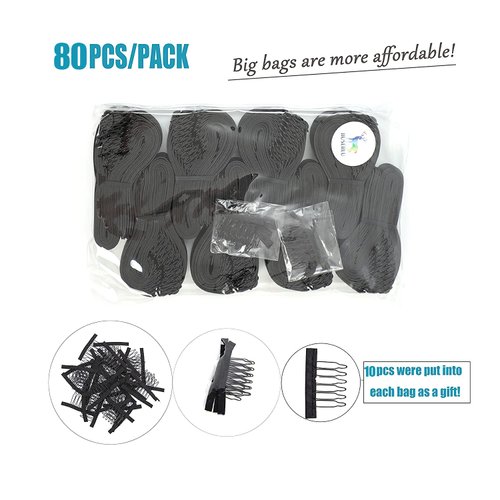 JIUSERLU 80 PCS Adjustable Elastic Band For Wigs，Adjustable Straps For Wigs And Making Wigs，Adjustable Wig Bands，Wig Adjustable Straps（1 * 12inch）