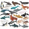 SCAHOW 24pcs Sea Creature Figurines - Realistic Ocean Animal Figures with Sharks, Whales & Octopus - Great for Easter Egg, Cake Topper & Gift