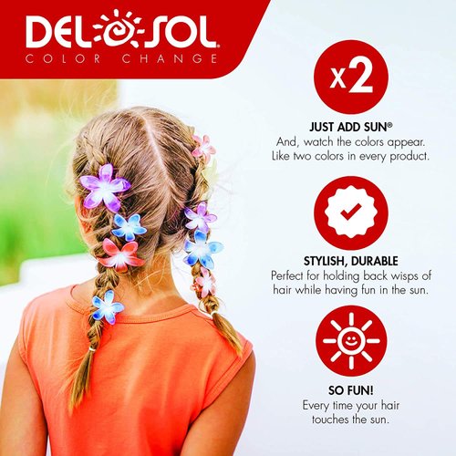 Del Sol Color-Changing Hair Bobby Pins - Changes Color in the Sun - Stylish Hair Clips that give you Two looks in One - 2 Piece