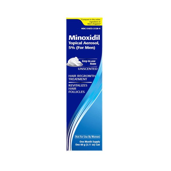 Taro Minoxidil Topical Aerosol Foam, 5%, Hair Regrowth Treatment for Men, 2.11 oz