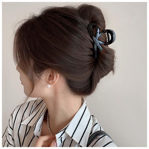 Andelaisi Vintage Black Claw Clips Black Hair Claw Jaw Clips Vintage Thick Hair Jaw Clips Nonslip Clips French Strong Hold Jaw Clips Plastic Hairclip Claw Decorative Hair Accessories for Women
