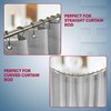 Shower Curtain Hooks Rust Proof (Set of 12) - Stainless Steel Shower Curtain Rings with Effortless Gliding Roller Balls - Easy to Install Shower Hooks for Shower Curtain (Polished Nickel)
