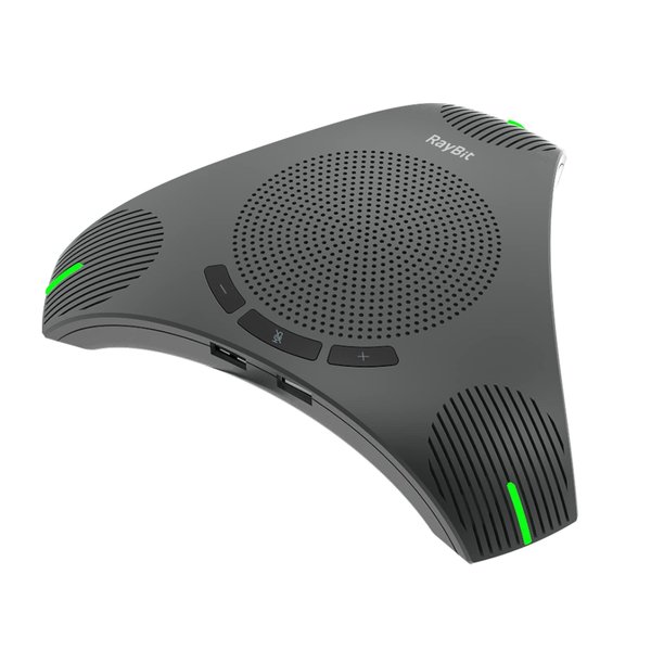 USB Speakerphone with Dual Hub - Conference Room Omnidirectional Microphone and Speaker, Computer Speakers with Microphone for Home Office, 360° Voice Pickup & Noise Reduction Mics for 8-10 People