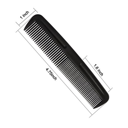 Cubaco 5 inch Hair Comb Pocket Size Mini Bulk Combs Perfect for Travelling, 20 Pack Black Combs for Unisex, Salon Barber Comb for All Hair Types