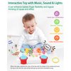 Interactive Pop Up Animal Toys, Cause and Effect Toys for 1 Year Old Boy Girl Birthday Gift, Baby Musical Toys with Music & Light for Toddlers, Early Educational Montessori Animal Learning Toys (Red)