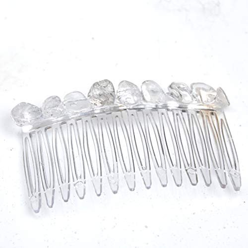 Clear Crystal Quartz Stone Hair Comb