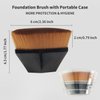 BEAHOT 4 Pack Foundation Makeup Brush - Flat Top Travel Kabuki Brushs Momma Brush for Blending Liquid, Cream or Flawless Powder Cosmetics with Protective Case, Easy to Carry
